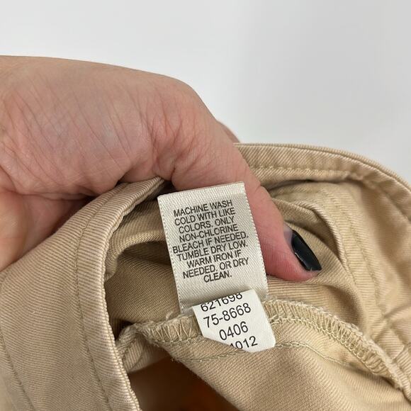 J. Jill Vintage 90s Y2K Wide Leg Cropped Pants Tan 6 Chino Khakis Patch Pockets - Picture 9 of 9